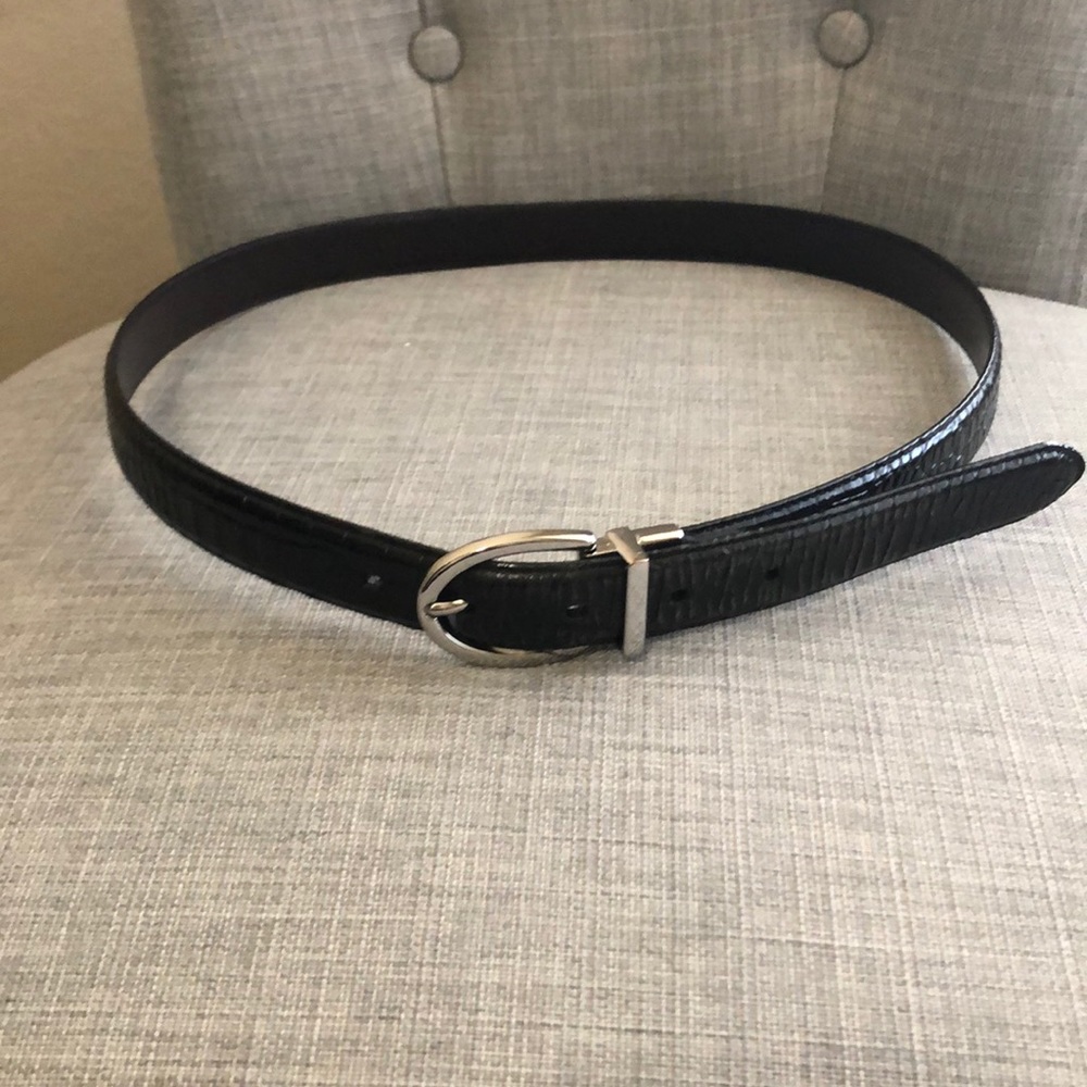 Black faux croc belt